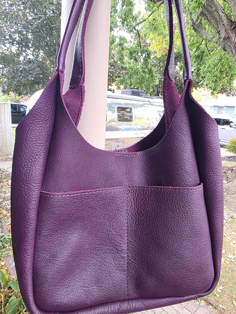 Portland Leather Large Madison In Plum